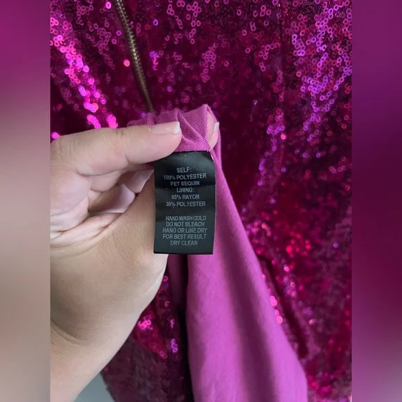 Lulus Hot Pink Sequin Bodycon Midi Dress – Women’s Party / Holiday Dress - Picture 8 of 9